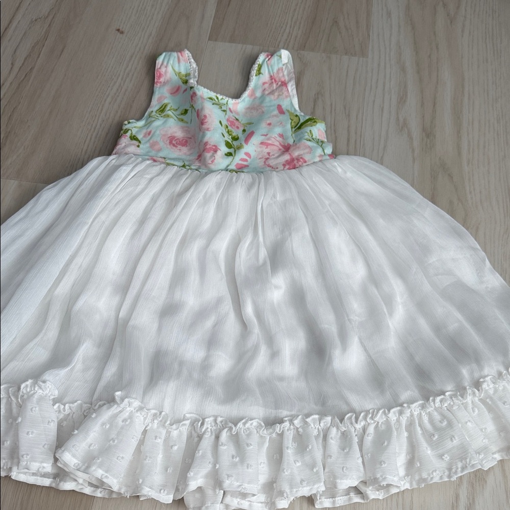 SweetHoney Floral White Dress